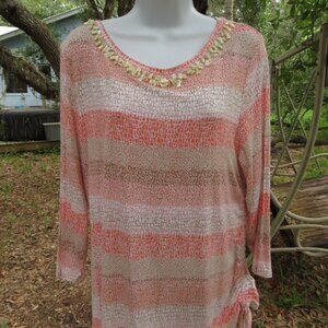 Womans XL Top with Seashells at collar Ruby Rd
